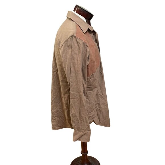 Viyella Mens Shooting Shirt Wool Blend Orange Green Houndstooth Long Slv Size Lg - Picture 2 of 9